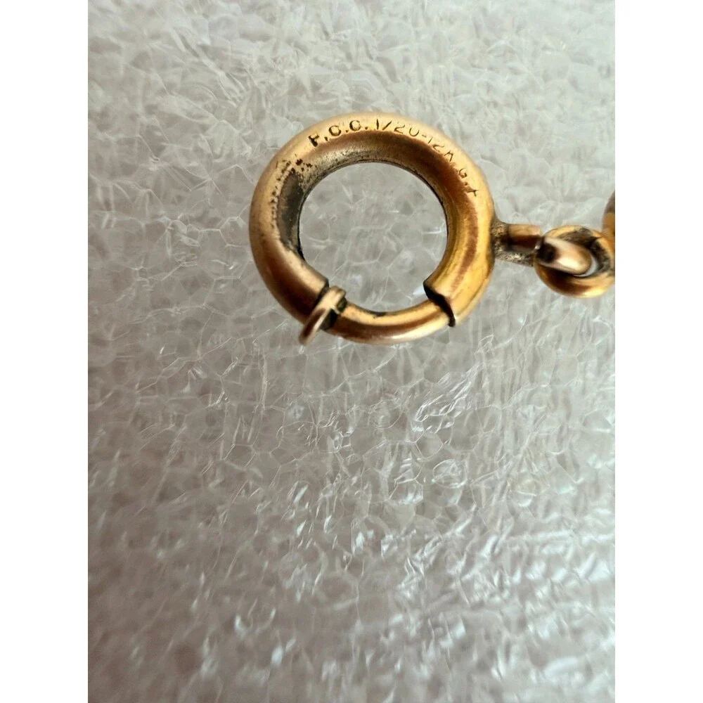 Vintage 12K Gold Filled Mesh Cord Bracelet Orb Cage Pendant F.C. Co.